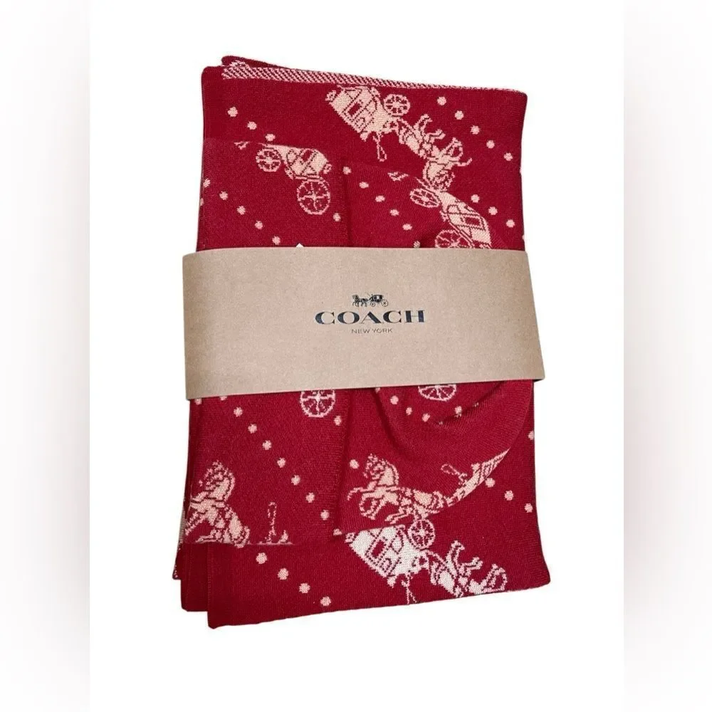 🌟NEW🌟Coach🌟 100% Wool Logo Scarf & Hat Set